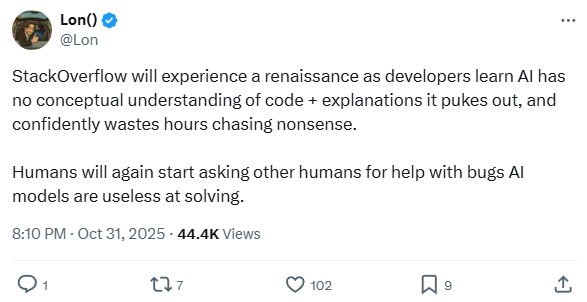 2025 Stack Overflow survey 48% of developers still distrust the accuracy of their outputs